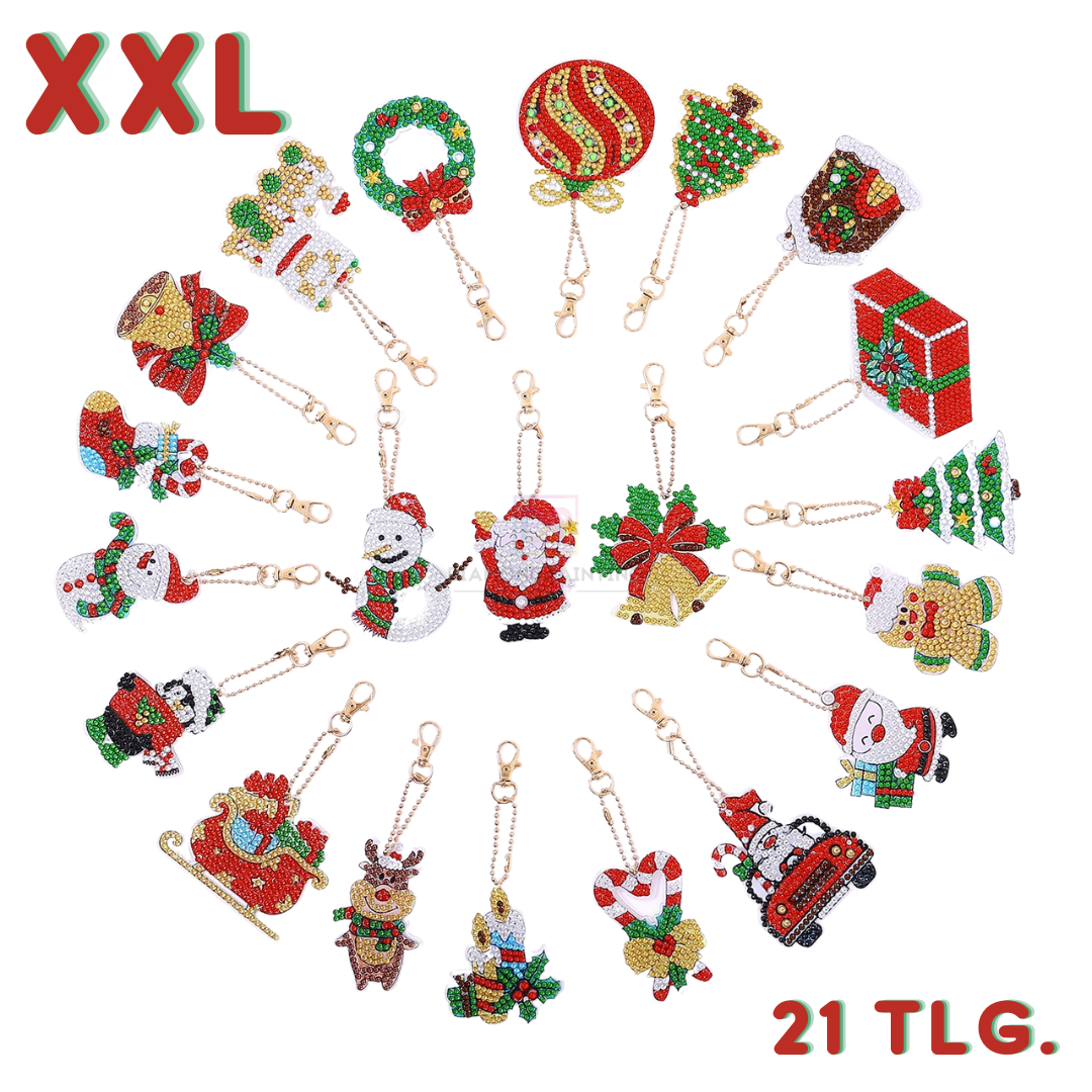Weihnachten- XXL Schlüsselanhänger Set 21tlg.