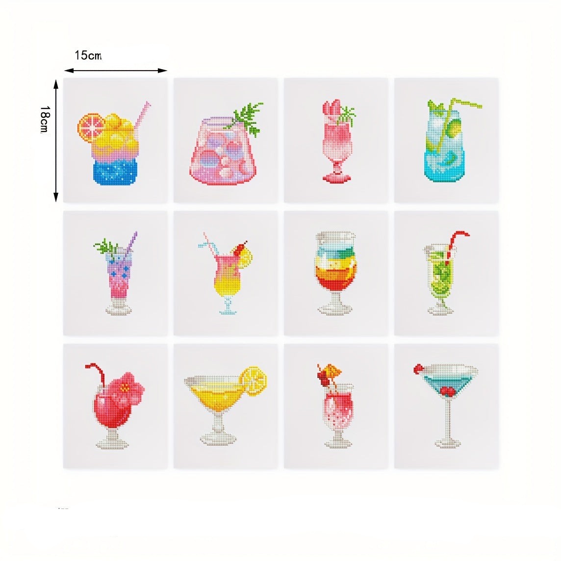 *Neu* Mini Bilder | 12tlg. Sommer Cocktail #2 Set 18x15cm | Geschenke-Set